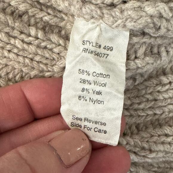 Cabi Sweater Vest Size Large Boho Textured Chunky Knit Beige Long Open Front - Picture 10 of 12